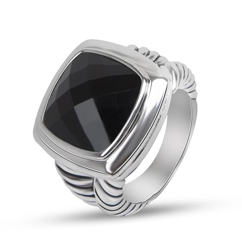 JADE ANGEL 14mm Cubic Zirconia Statement Ring for Women Men Fashion White Gold  image 1