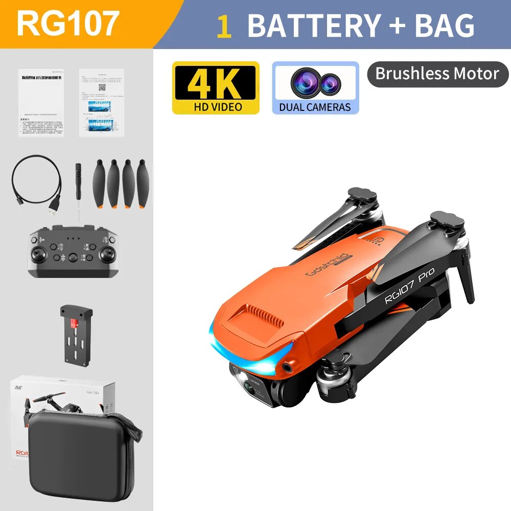 2023 RG107 Mini Drone Obstacle Avoidance HD drone 4k profesional Dual Camera Op image 2