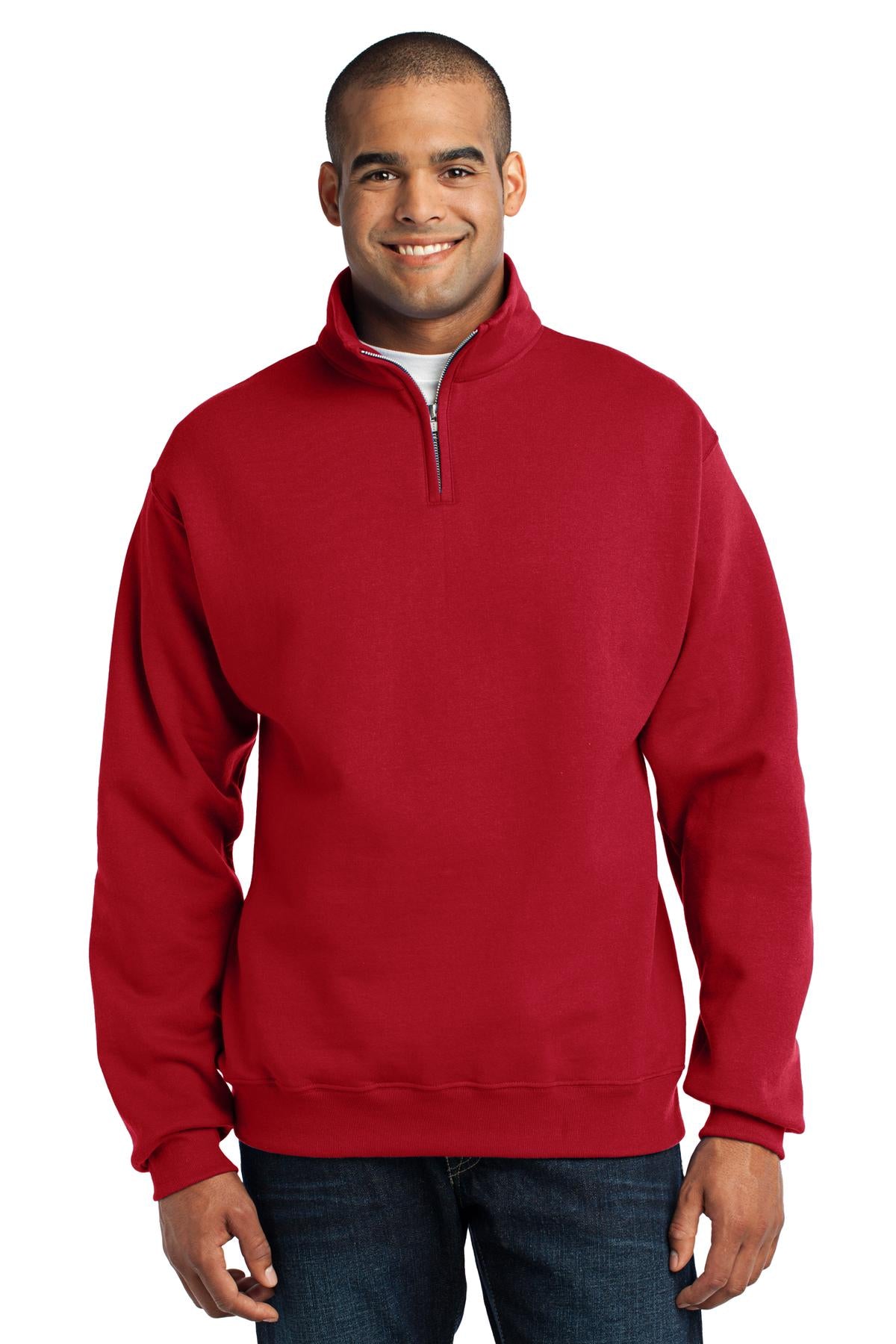JerzeesÂ® - NuBlendÂ® 1/4-Zip Cadet Collar Sweatshirt. 995M