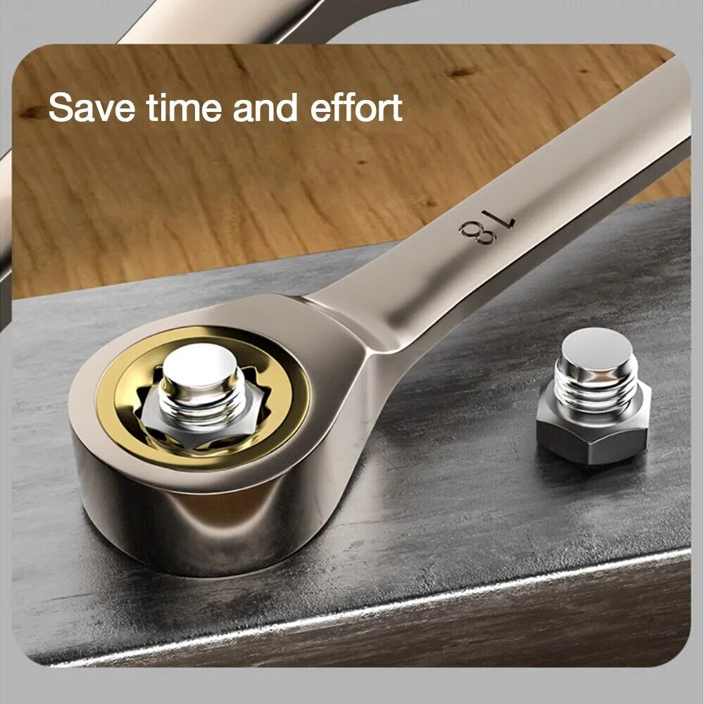 1Pc Key Wrench Flexible Golden Ratchet Wrenches Torque Universal Spanners for C image 5