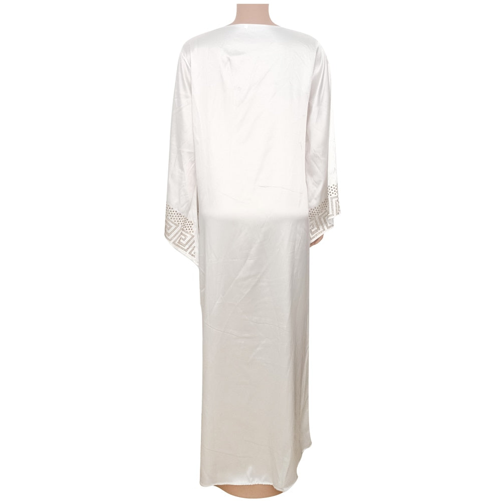Solid Winter African Dresses For Women 2021 Muslim Maxi Dress Floor-Length Ethn image 6
