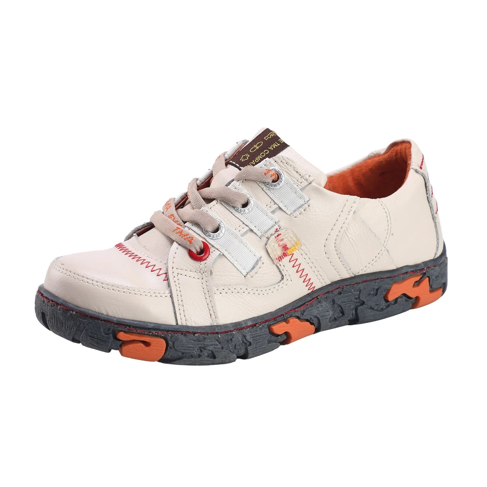 Genuine Leather Women's Flat Sneaker Shoes for Outdoor image 2