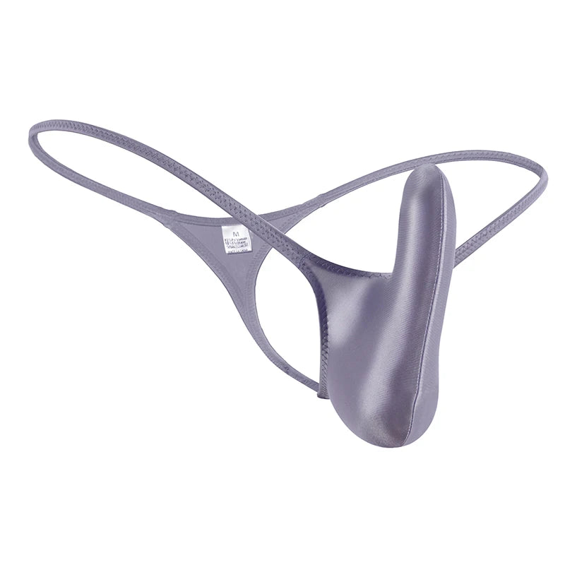 YAULAANG Sexy men's gloss gay underwear oily G-Strings thong Shiny low-waisted  image 8
