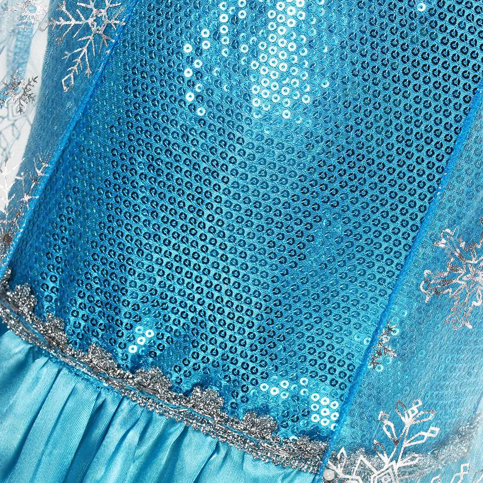 Girls Snow Queen Elsa Kids Costumes For Girl 2024 Carnival Party Prom Gown Robe image 11