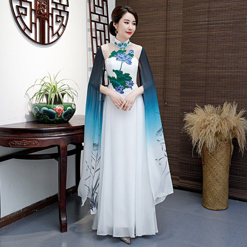 Vietnam Traditional Dress Aodai Costume Cheongsam Vestido Qipao Ao Dai Dress Pl image 2
