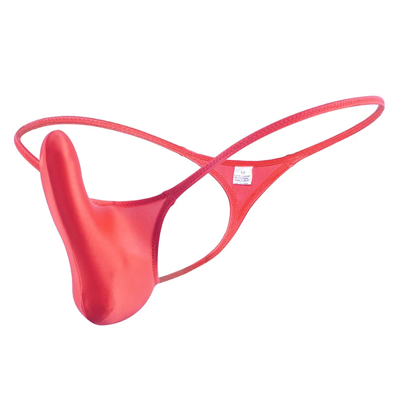 YAULAANG Sexy men's gloss gay underwear oily G-Strings thong Shiny low-waisted  image 9