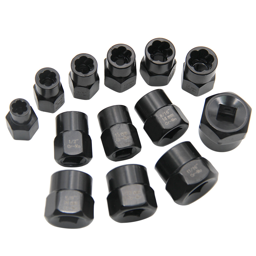 13PCS Impact Bolt & Nut Remover Set Bolt Extractor Removal Tool Set with Storag image 3