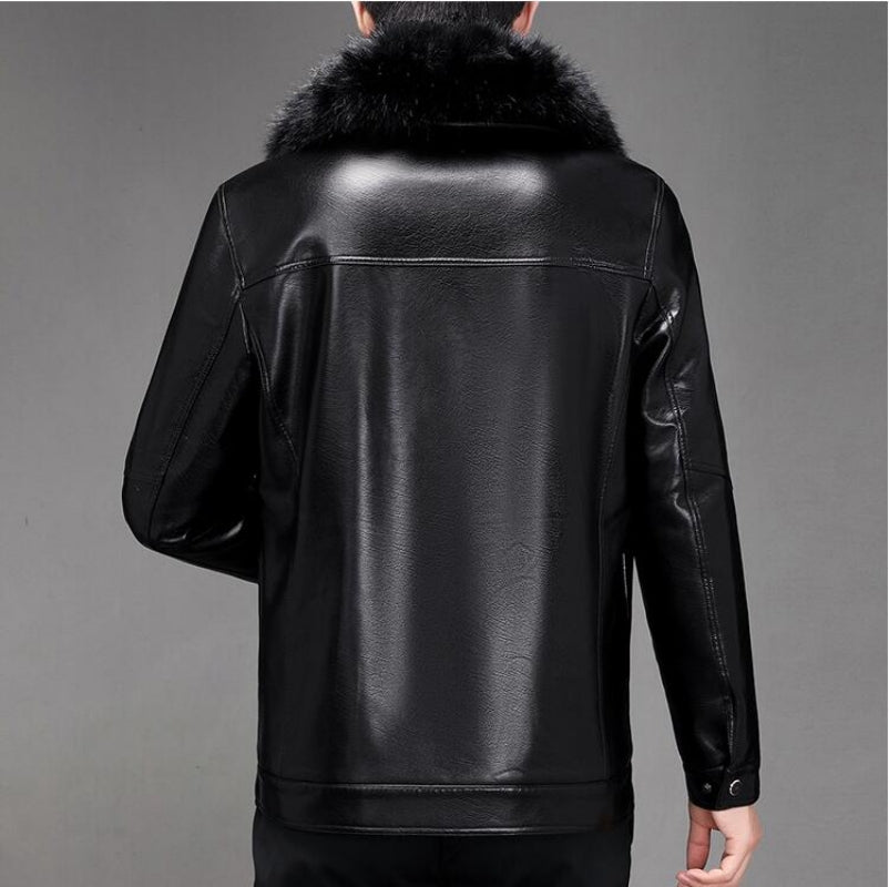 Winter Outerwear Men 2023 Men Fashion Leather Coat Jacket PU Jacket Long-sleeve image 5