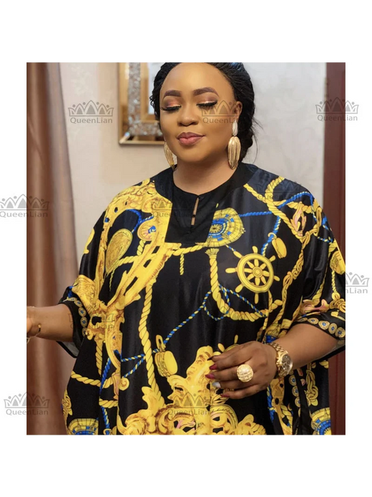 2023 New Fashion Oversize African chiffon Loose Long Dashiki Traditional Party image 0