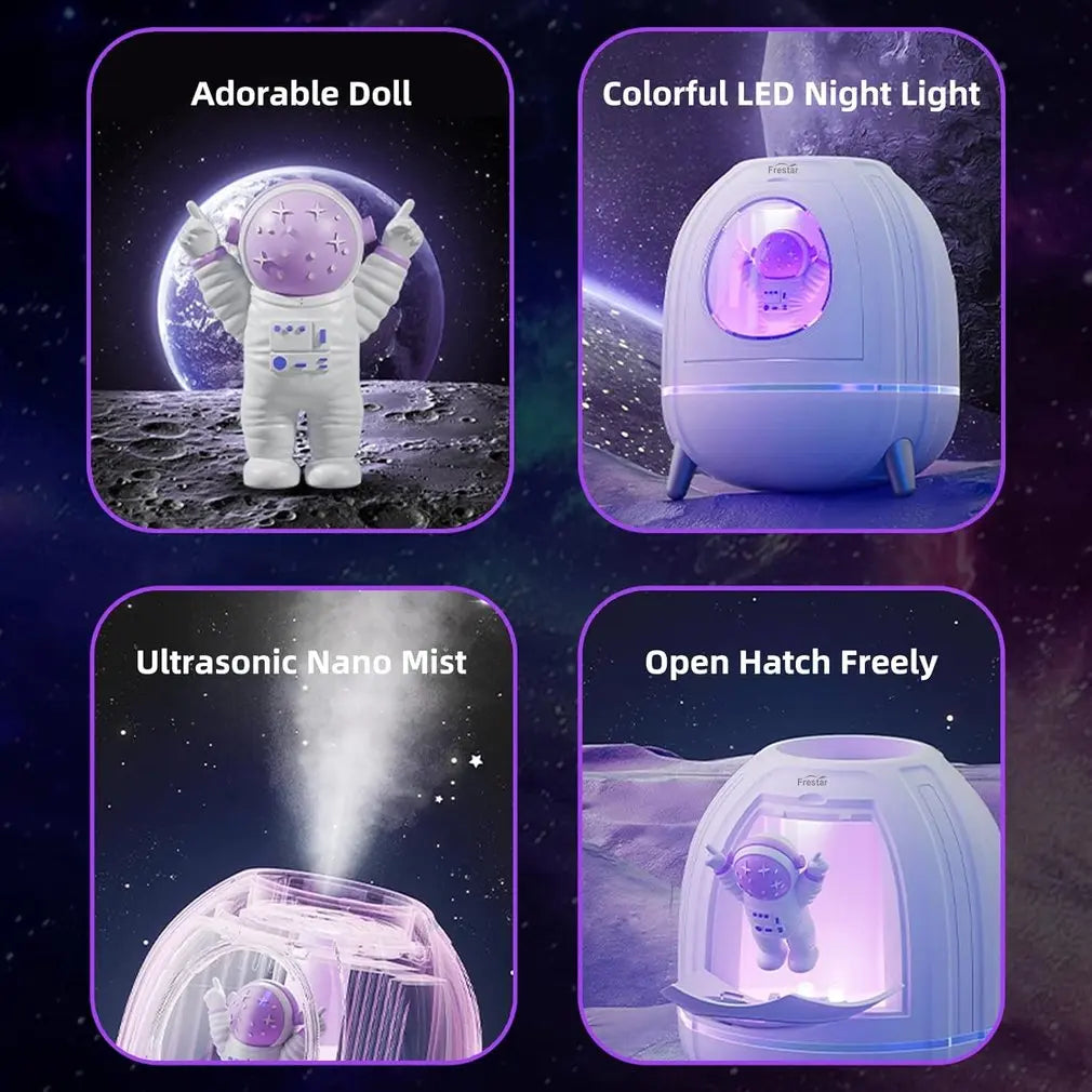 Hot Sale 250ML Astronaut Small Air Humidifier Portable With Colorful LED Light image 2
