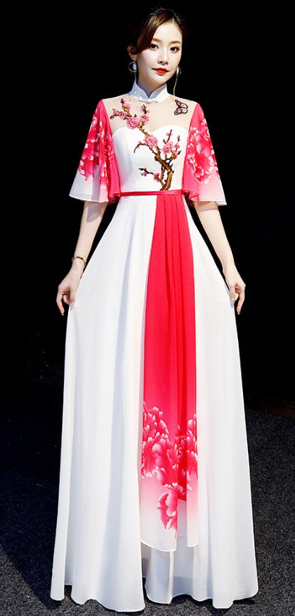 Long Ao Dai Vietnam Style Dress For Women Traditional Ethnic Clothing Elegant G image 5