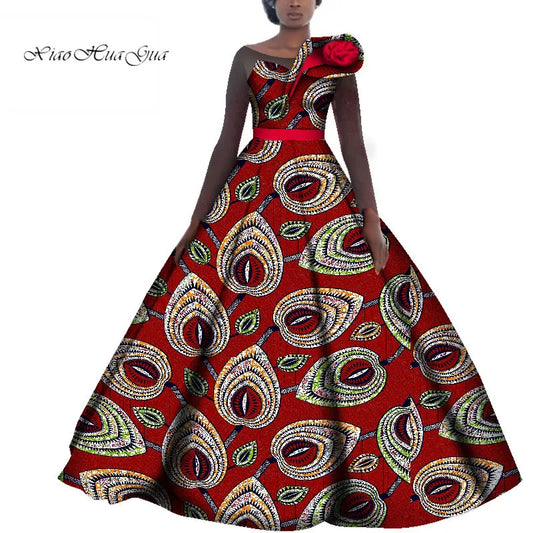 Dashiki African Dresses for Women Wedding Party Evening Dress Cotton Ankara Pri image 0