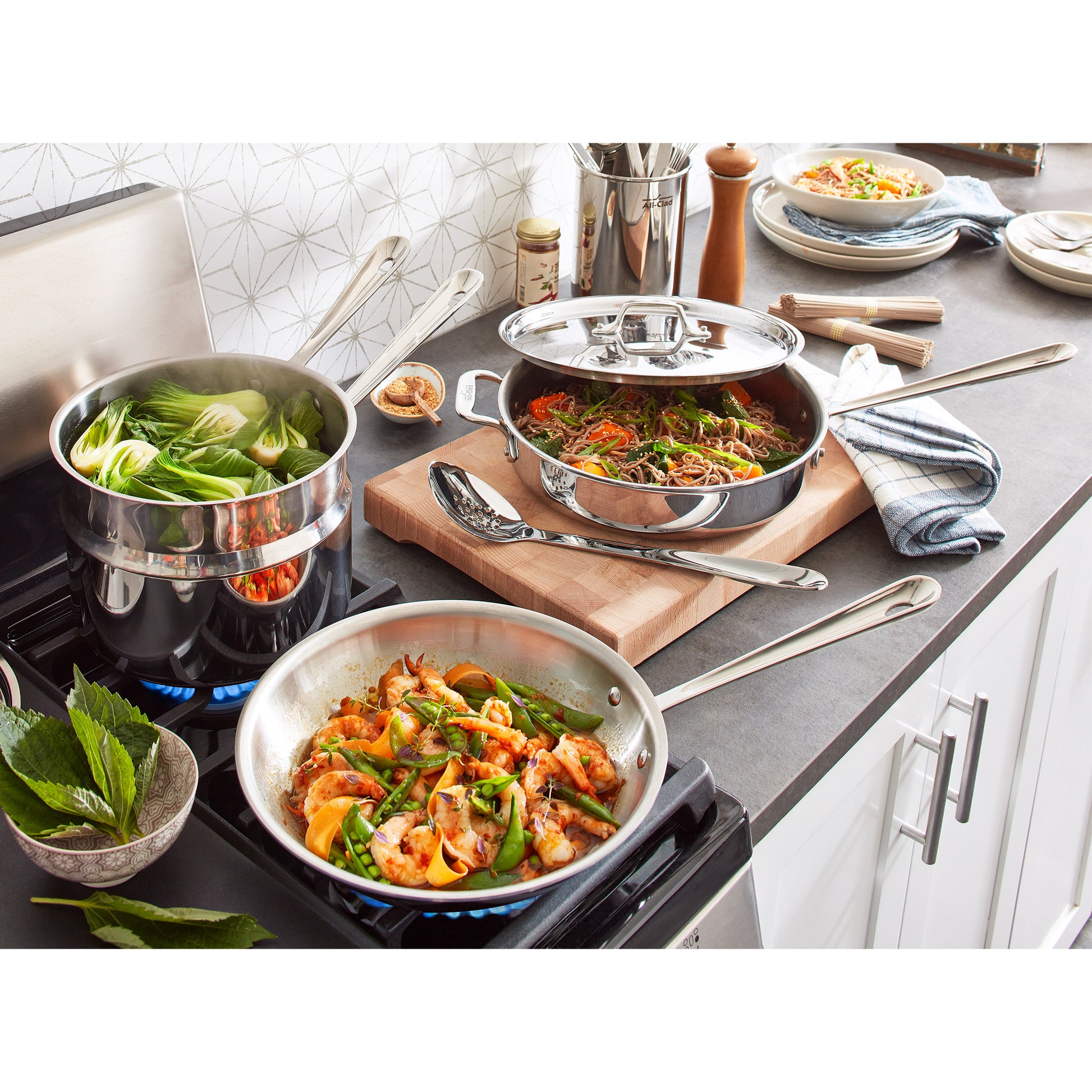 All-Clad d3 12-Piece Stainless Steel Cookware Set image 1