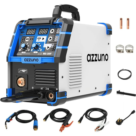 AZZUNO 200A MIG Welder,Gas Gasless MIG Welding Machine, 110V/220V Dual Voltage image 0