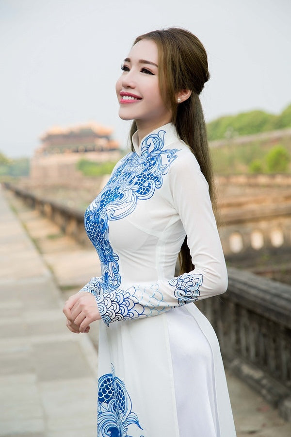 Tailored aodai vietnam clothing cheongsam aodai vietnam dress vietnamese tradit image 3