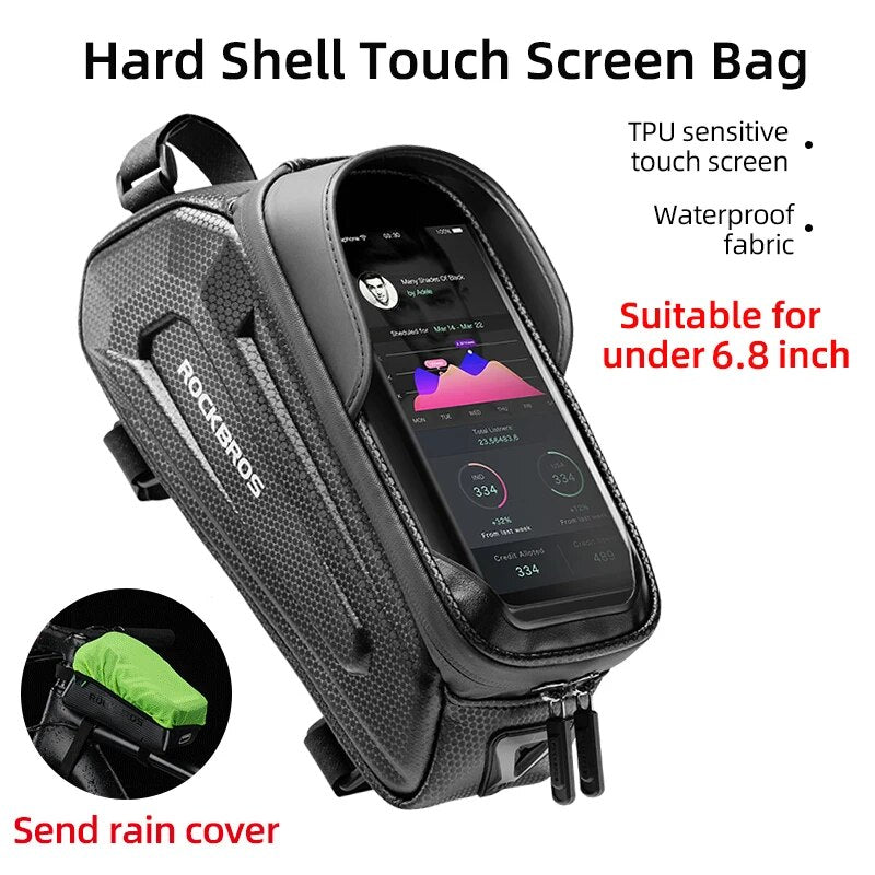 ROCKBROS Bicycle Bag Waterproof Touch Screen Cycling Bag Top Front Tube Frame M image 4