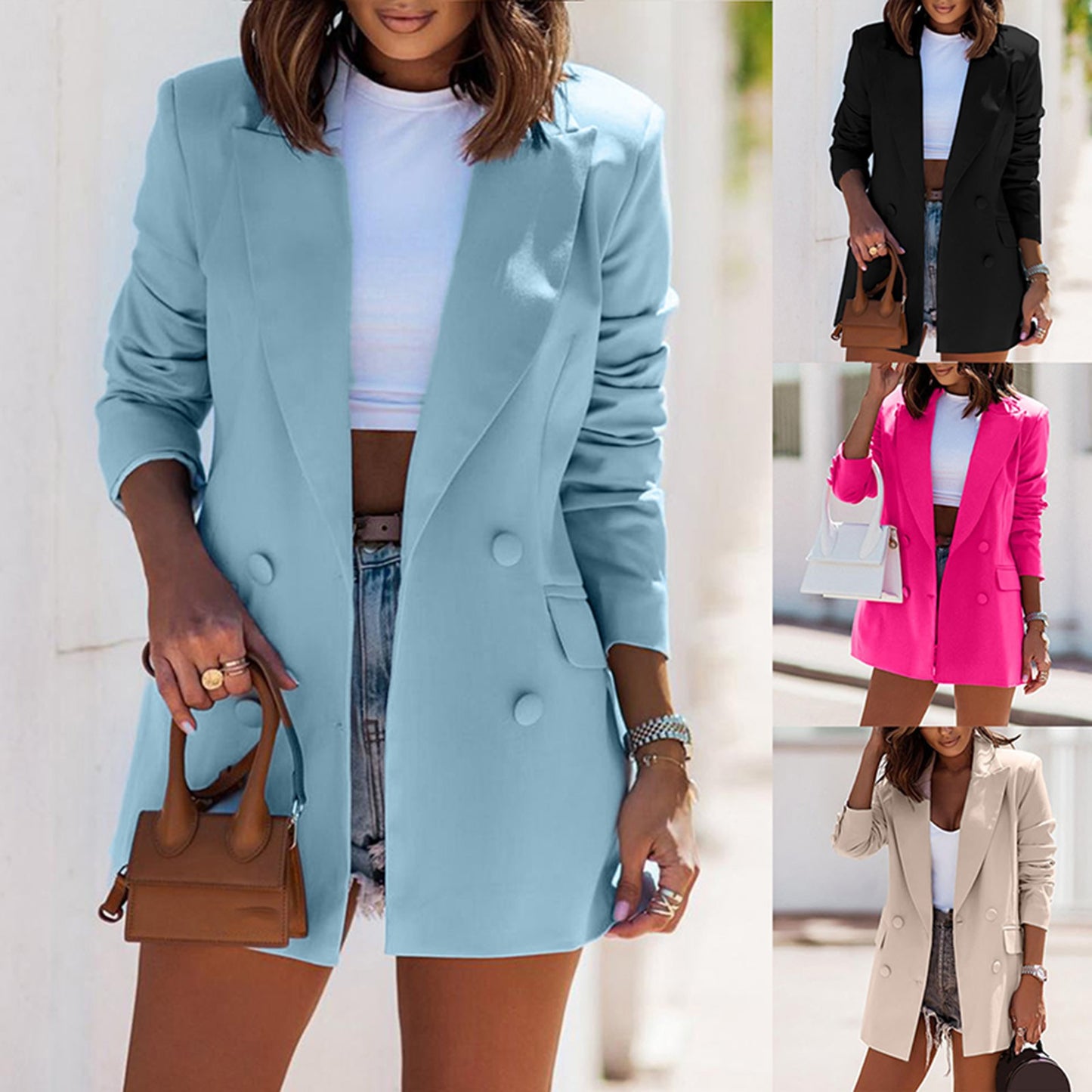 2023 Blazers Women Minimalist Solid Outwear Elegant Office Ladies Loose Work Su image 1
