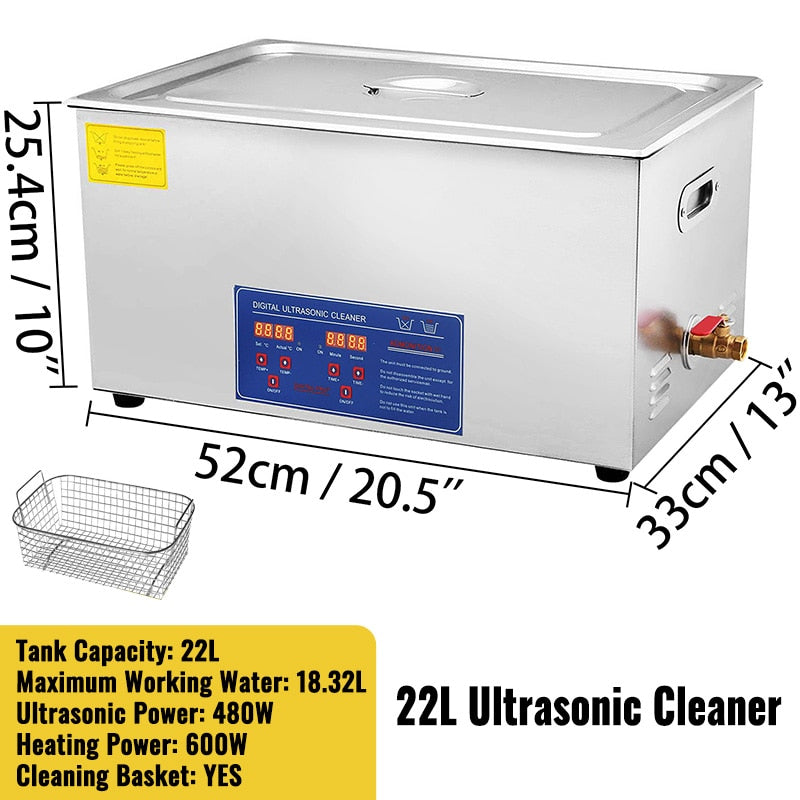 VEVOR 1.3L 2L 3L 6L 10L 15L 22L 30L Ultrasonic Cleaner Lave-Dishes Portable Was image 4