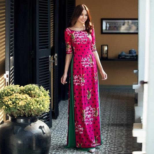 Customized aodai vietnam clothing cheongsam aodai vietnam dress vietnamese trad image 0