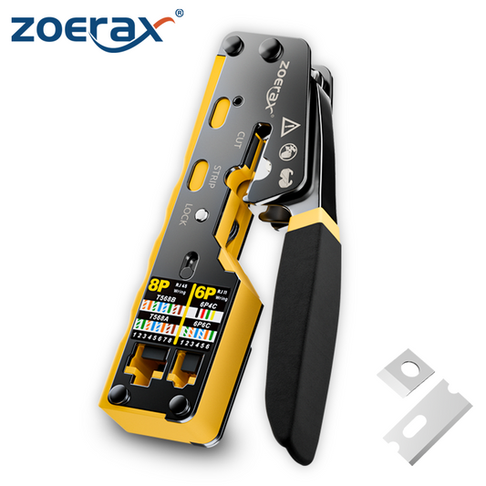 ZoeRax RJ45 Crimping Tool Ethernet Crimp Tool for RJ11/RJ12 Standard, RJ45 Pass image 0