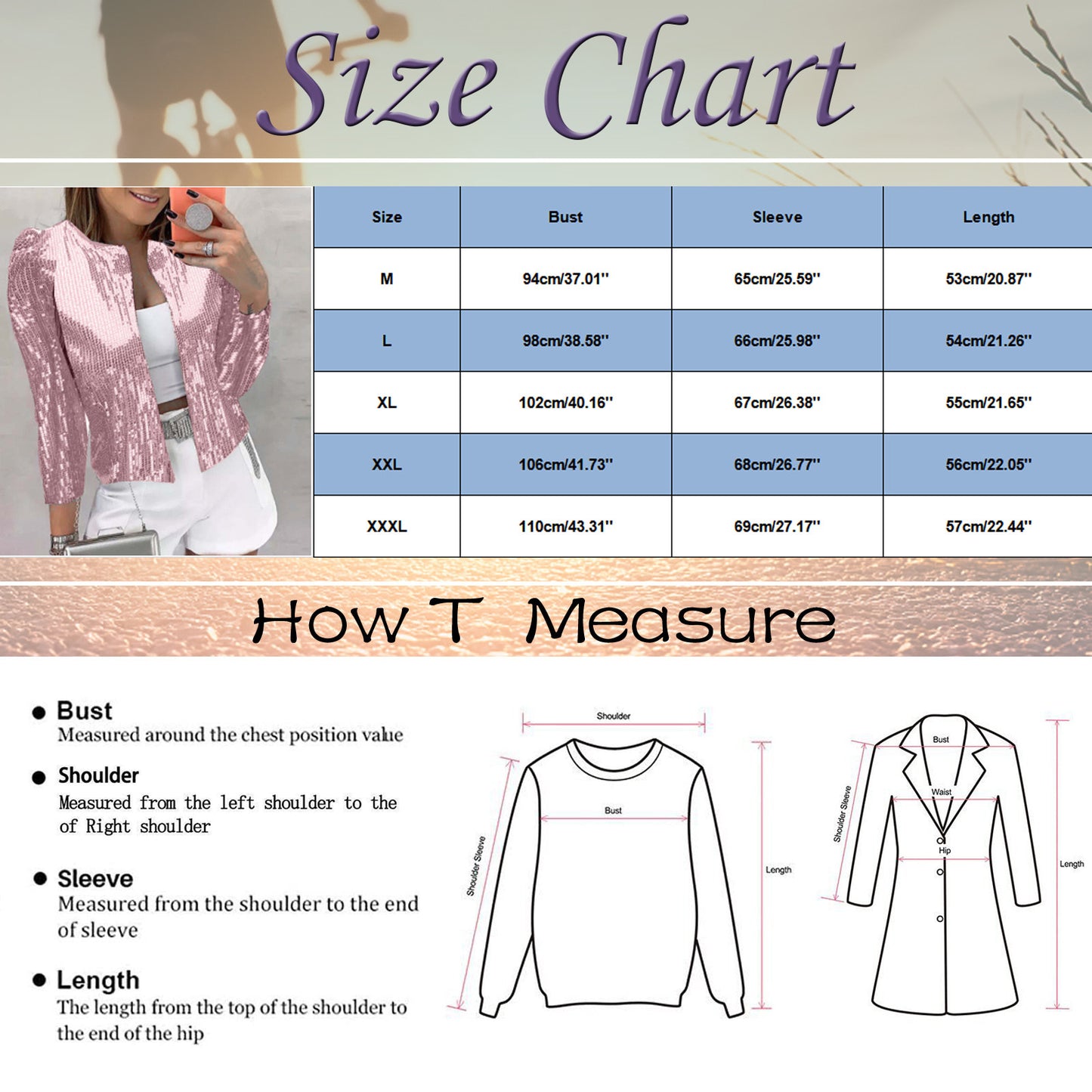 Elegant Women Jackets Long Sleeves Party Blazer Cardigan Sequin Open Front Crop image 3