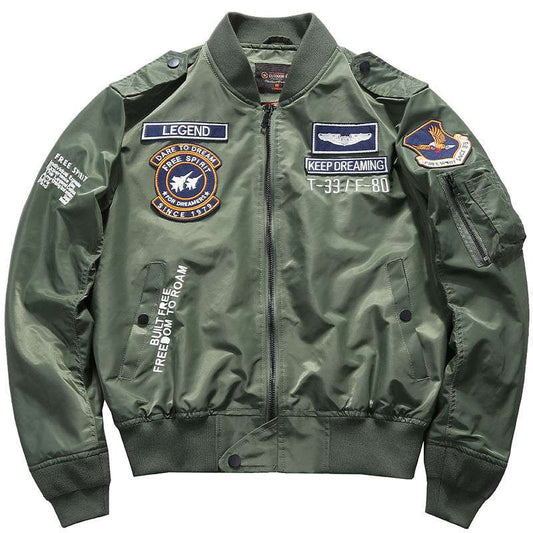 USA Man's Bomber Jacket Baseball Uniform Air Force One Army Aviation Jumper Avi image 0