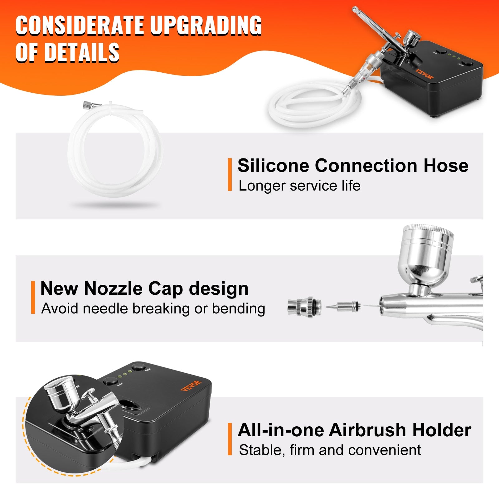 VEVOR Dual-Action Airbrush Kit Multifunctional Airbrush System Compressor 0.3mm image 3