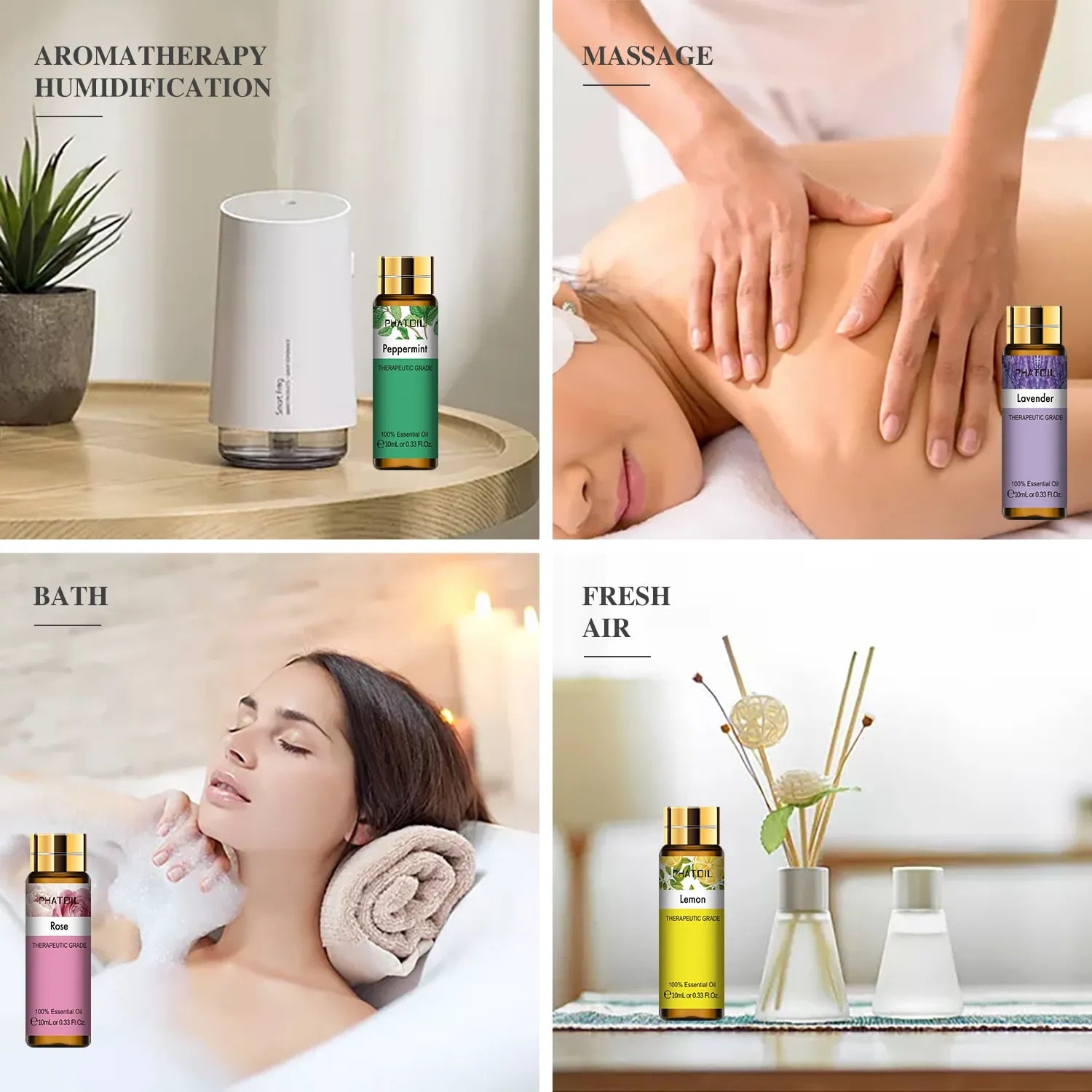 9pcs 10ml Diffuser Aroma Oil Pure Natural Essential Oils Gift Set Kit Rose Lave image 6