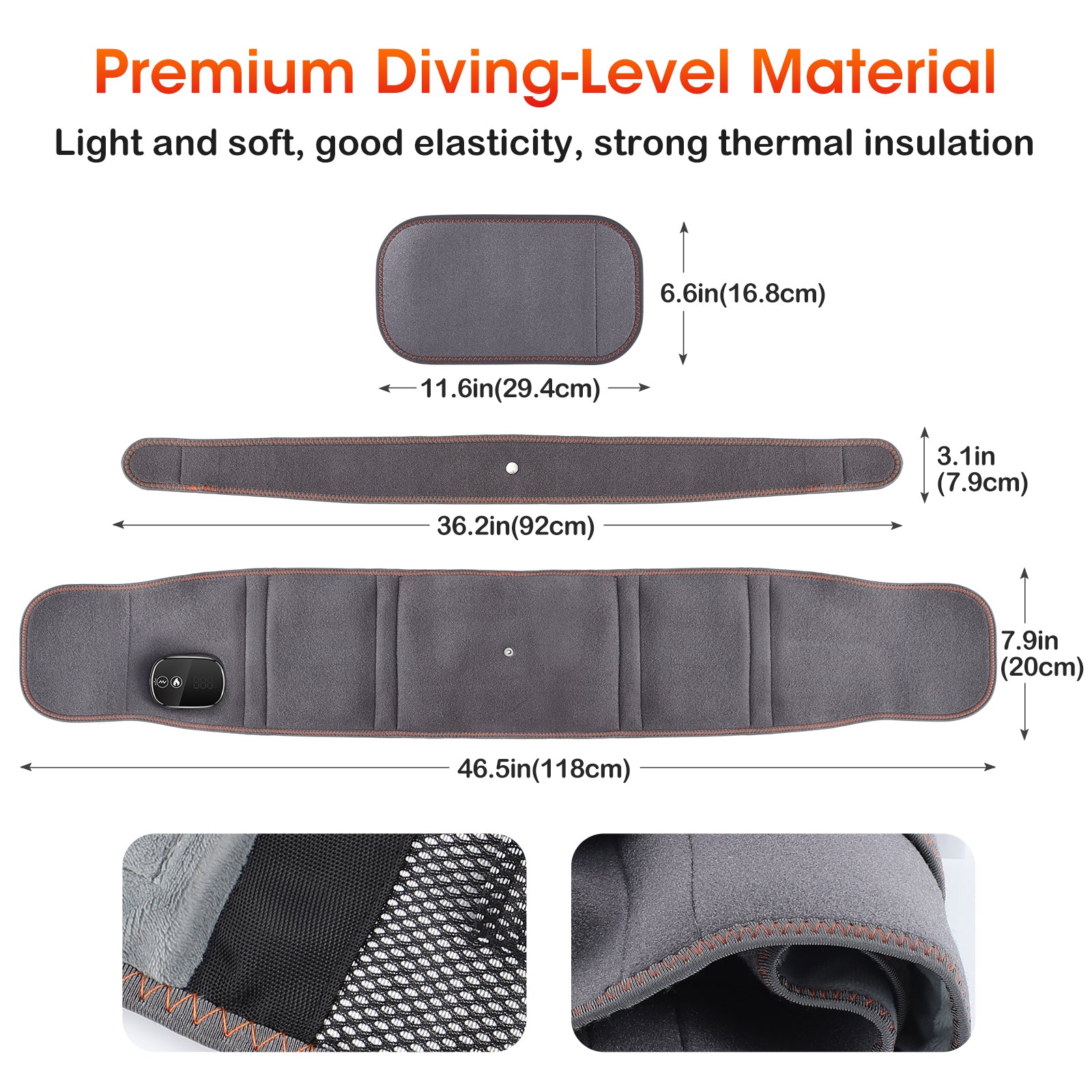 Electric Heating Belt Waist Massager Vibration Red Light Hot Compress Physiothe image 5