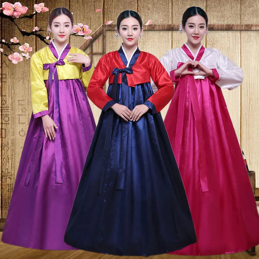 Traditional Korean Clothing Hanbok Dress for Women Ancient Palace Robe V-neck N image 0