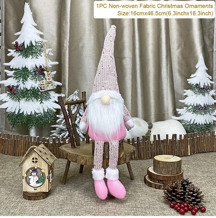 Christmas Dolls Tree Decor New Year Ornament Reindeer Snowman Santa Claus Stand image 10