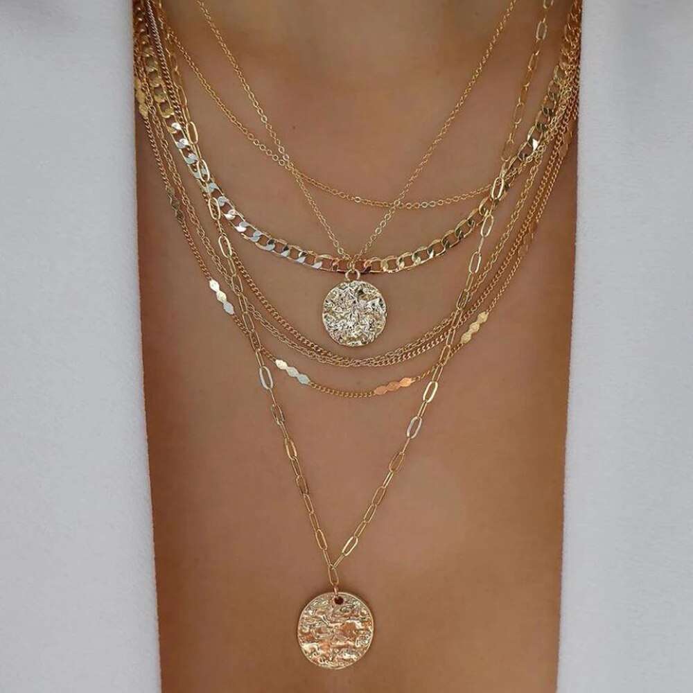 bls-miracle Bohemia Gold Color Multiple Styles Necklace For Women Trendy Multi- image 11