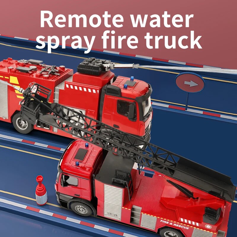 2020 version 22 channels 1/14 scale Huina 1561/1562 RC Fire Truck with ladder/w image 5