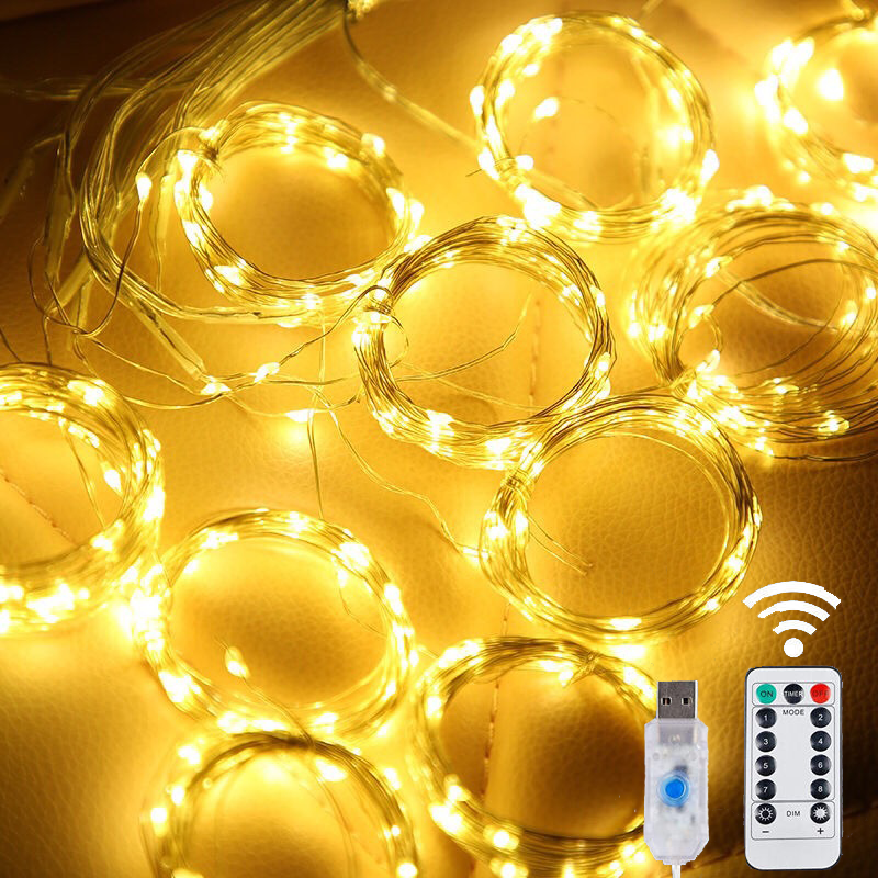 LED Curtain String Lights Christmas Garland Decor Fairy Light 8 Modes USB Remot image 4