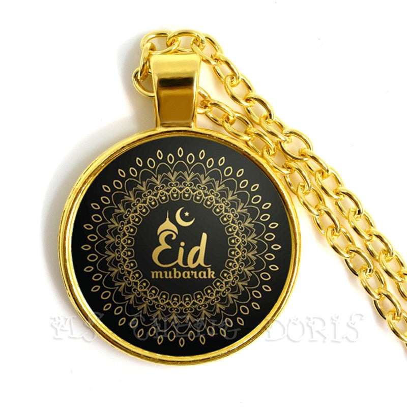 Gold-color 25mm Glass Muslim Islamic Allah Arab Muslim Necklace For Muhammad Re image 19