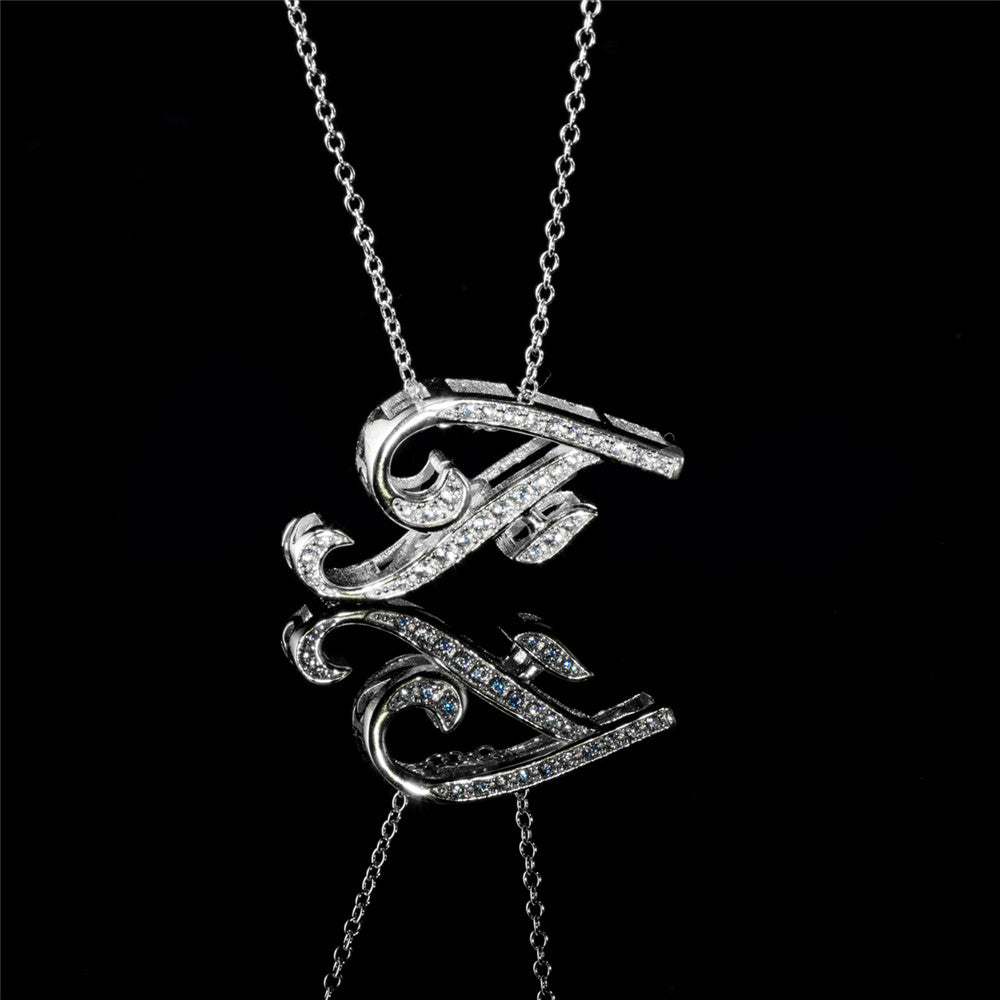 ANDYWEN 925 Sterling Silver Gold Long Chain Alphabet 26 Leter A W Pendant K H I image 30