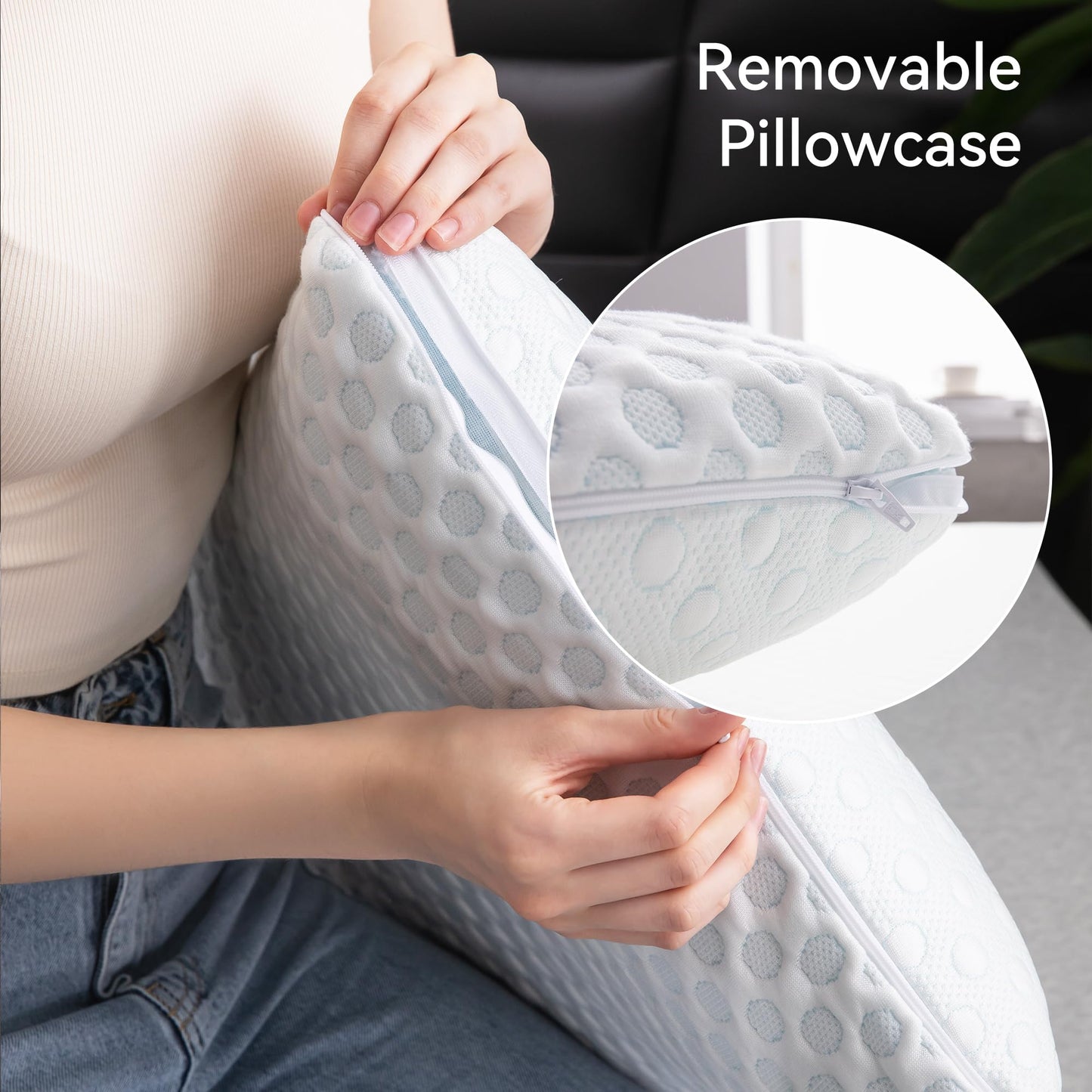 Hcore 2 Pack Gel Memory Foam Pillows Firm Pillow Dual-Sided Cooling & Cozy Wash image 5