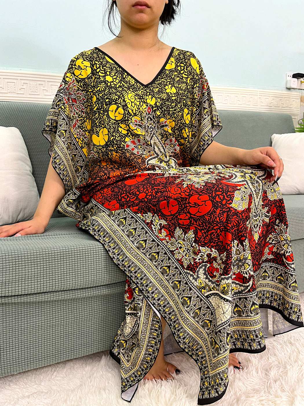 African Dresses For Women Printed Floral Loose Femme Robe Novelty Summer Sleeve image 0