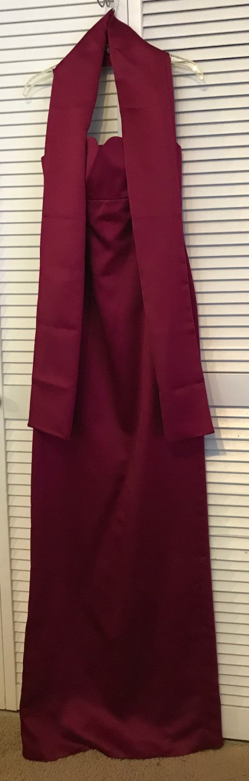 Watters & Watters Women Dress Chiffon Maroon Sleeveless Full-Length Size 12 image 2