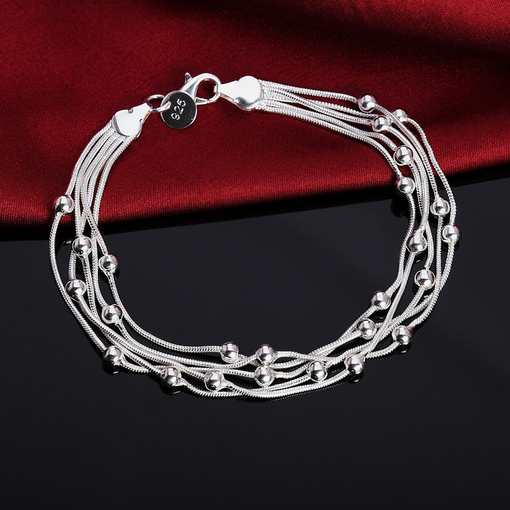 Noble 925 Sterling Silver Square Solid Chain Bracelet For Women Men Charm Party image 18