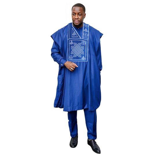 African Dresses For Couples Traditional  Bazin Embroidery Dresses Floor Length image 0