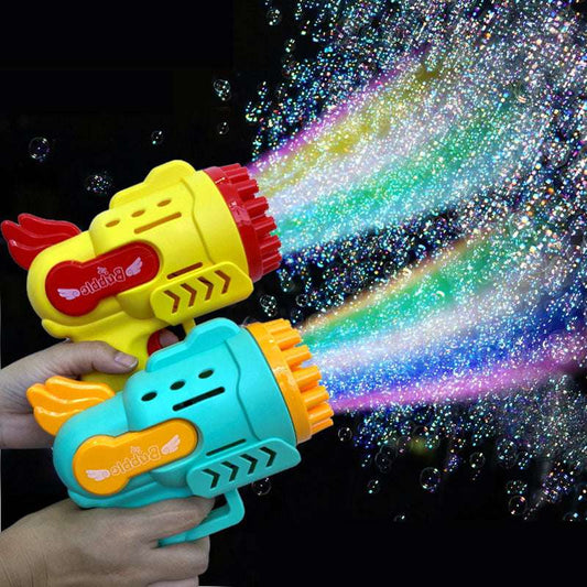 Bubble Gun Kids Toys Electric Automatic Soap Rocket Bubbles Machine Outdoor Wed image 0