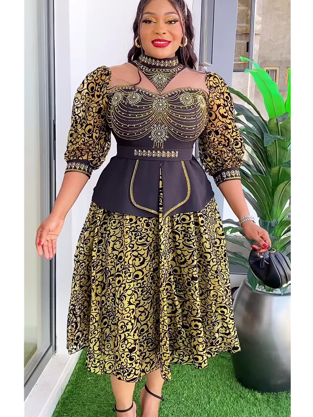 Plus Size African Wedding Party Dresses for Women 2024 New Dashiki Ankara Eveni image 3