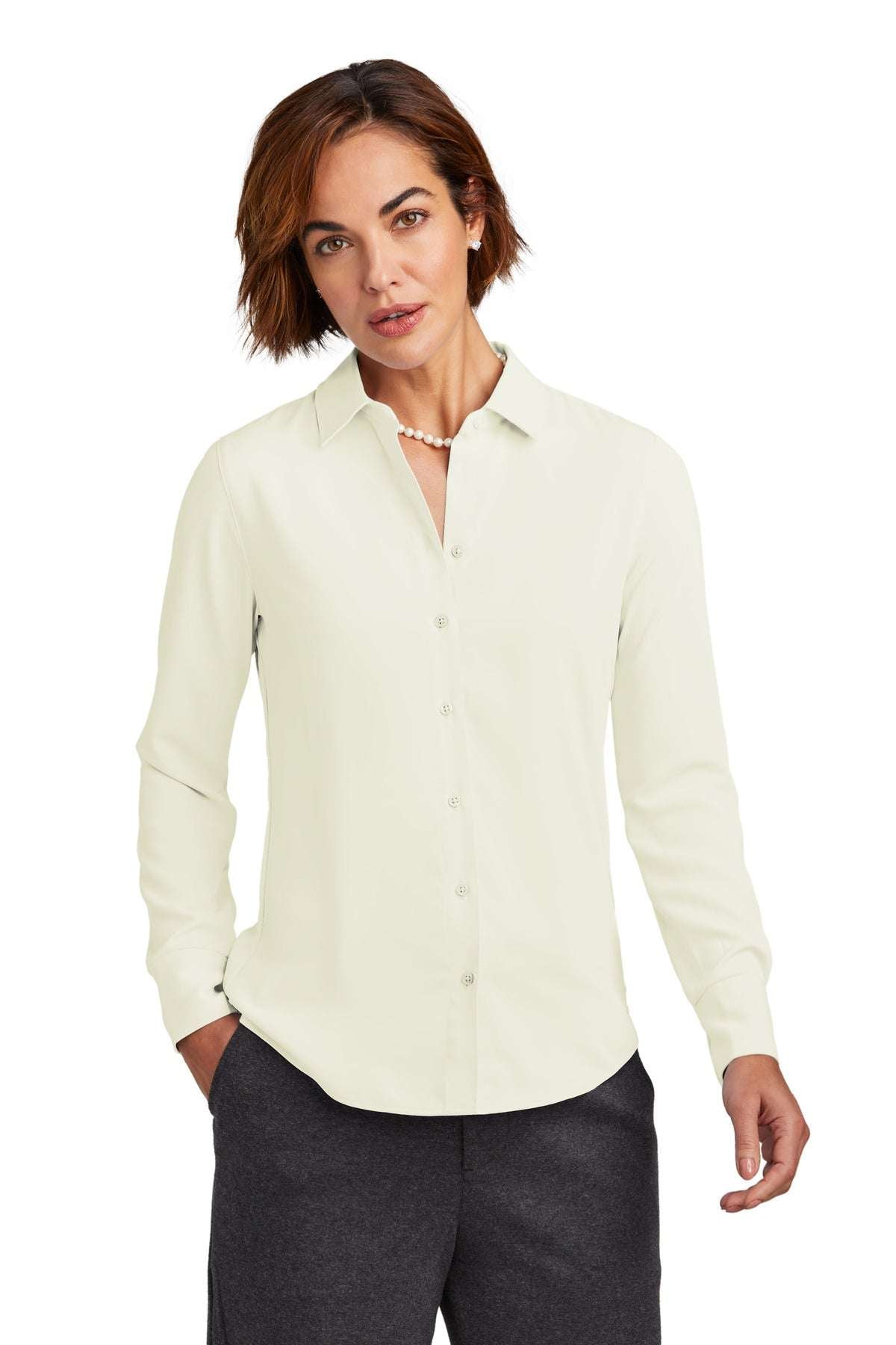 Brooks BrothersÂ® Women's Full-Button Satin Blouse BB18007