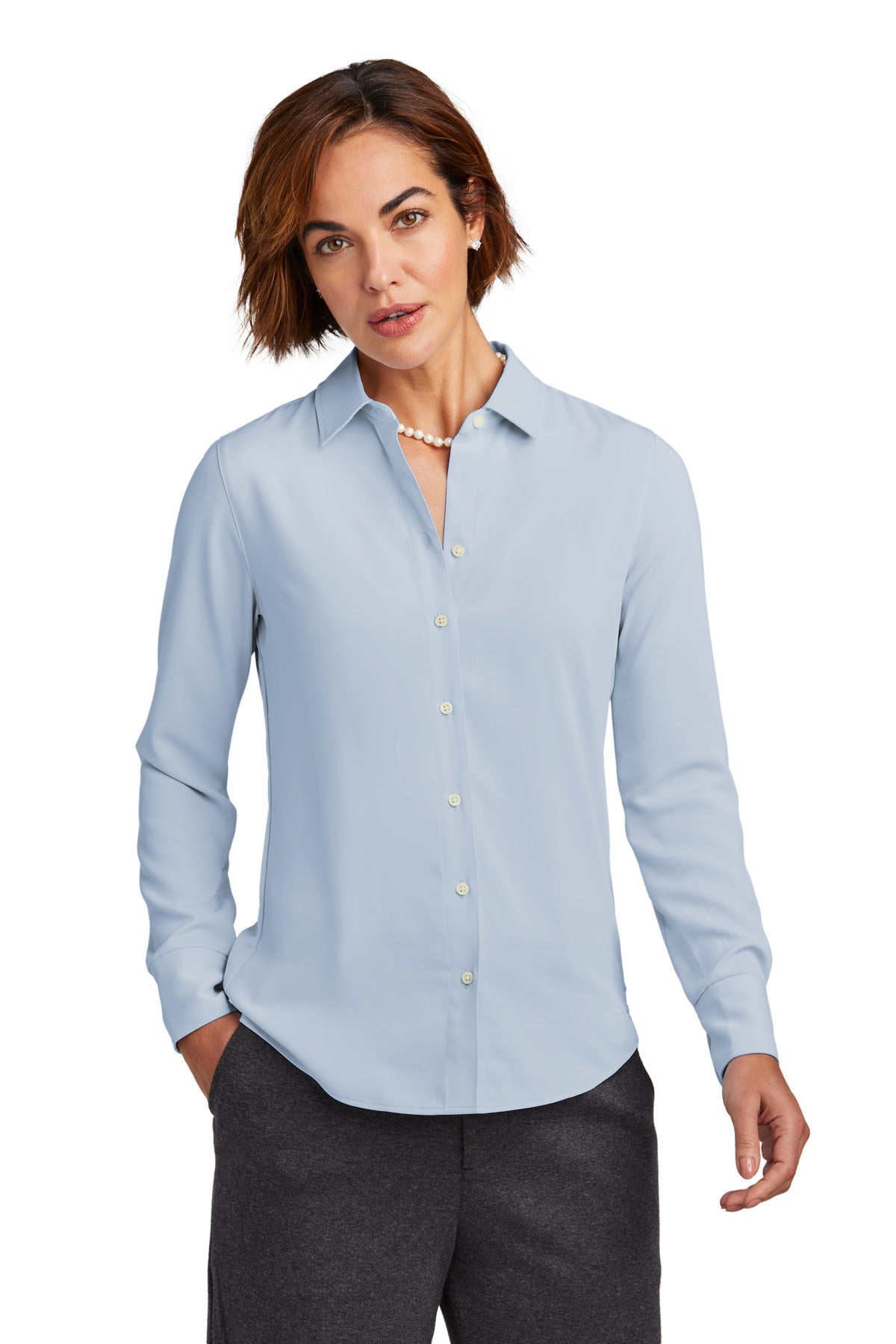 Brooks BrothersÂ® Women's Full-Button Satin Blouse BB18007