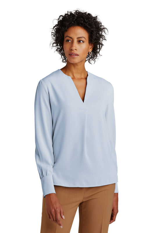 Brooks BrothersÂ® Women's Open-Neck Satin Blouse BB18009