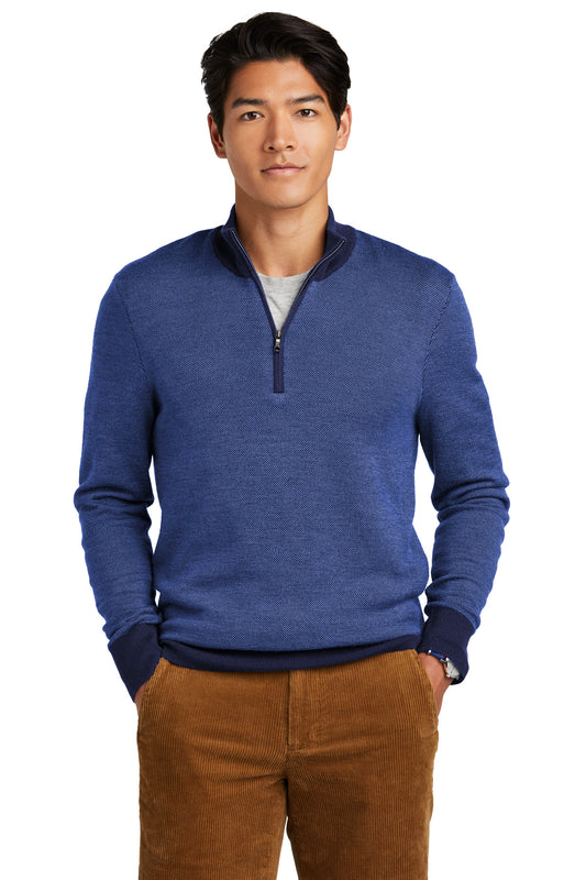 Brooks BrothersÂ® Washable Merino Birdseye 1/4-Zip Sweater BB18412