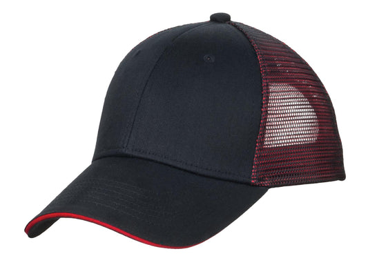 Port AuthorityÂ® Double Mesh Snapback Sandwich Bill Cap. C818