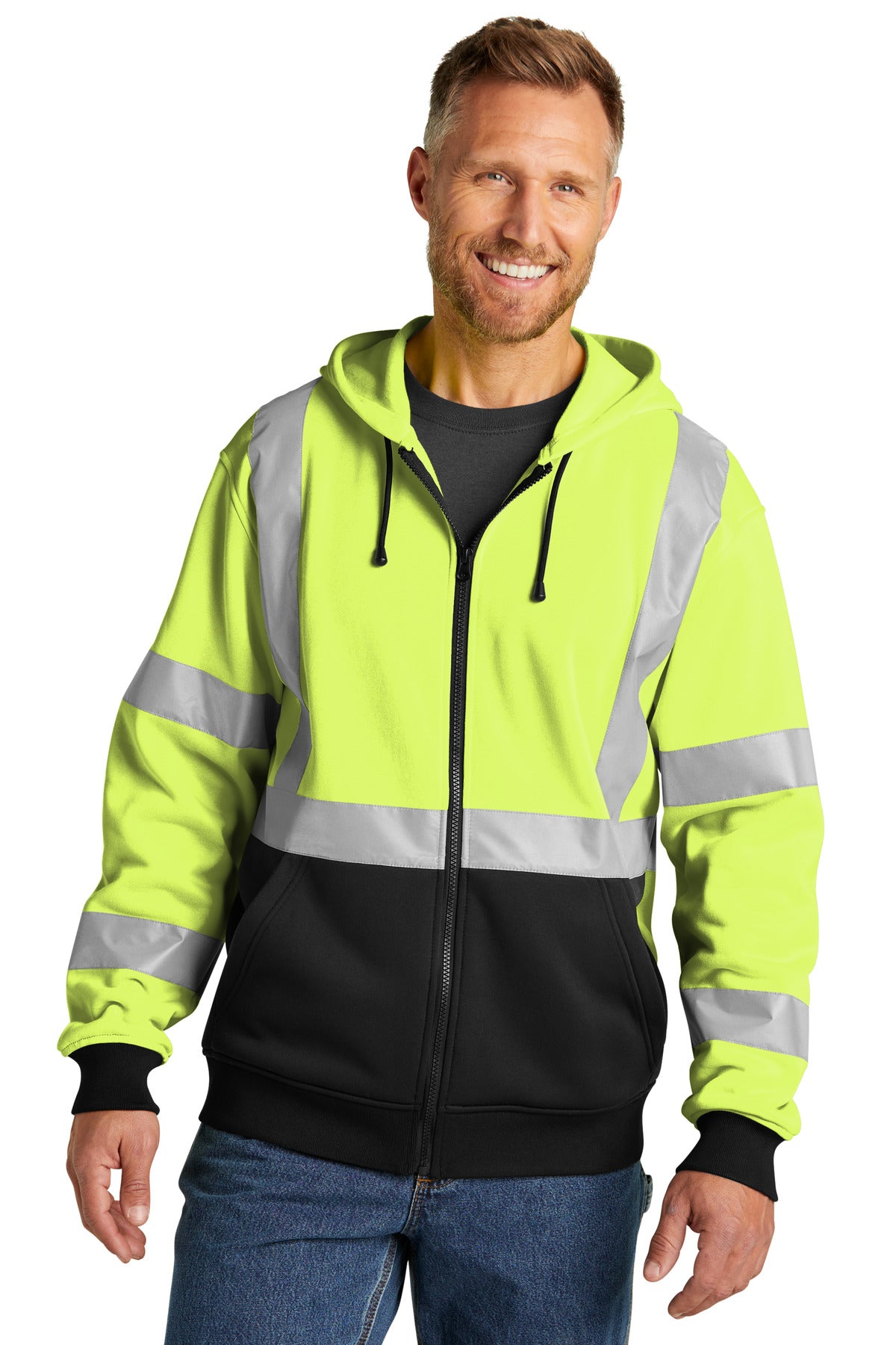 CornerStoneÂ® A107 Class 3 Heavy-Duty Fleece Full-Zip Hoodie CSF300