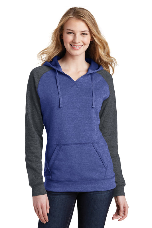 DistrictÂ® Women's Lightweight Fleece Raglan Hoodie.  DT296